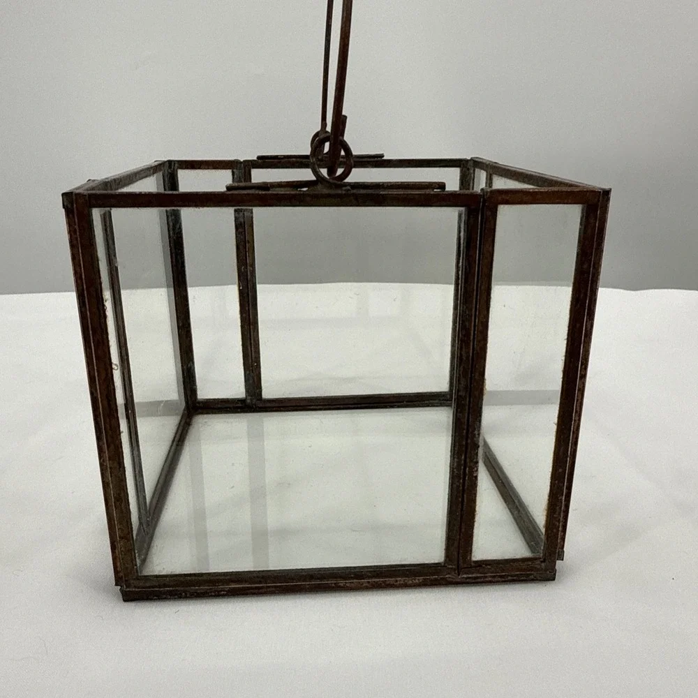 VNTG‎ Farmhouse Rustic Cabin Copper & Glass Candle Holder/multipurpose Container